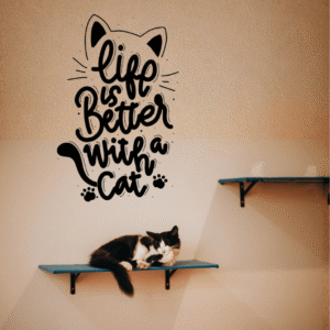 decorative cat quote wall sticker