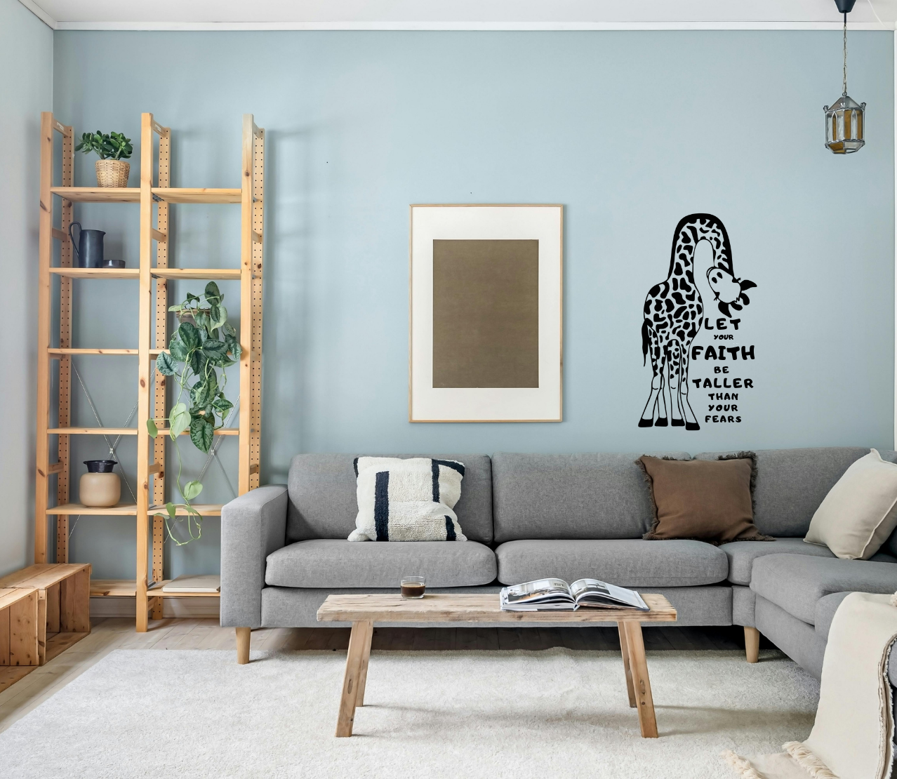 inspiring giraffe wall art: "let your faith be taller than your fears" 55 x 96cm inspiring giraffe wall art: "let your faith be taller than your fears" 55 x 96cm