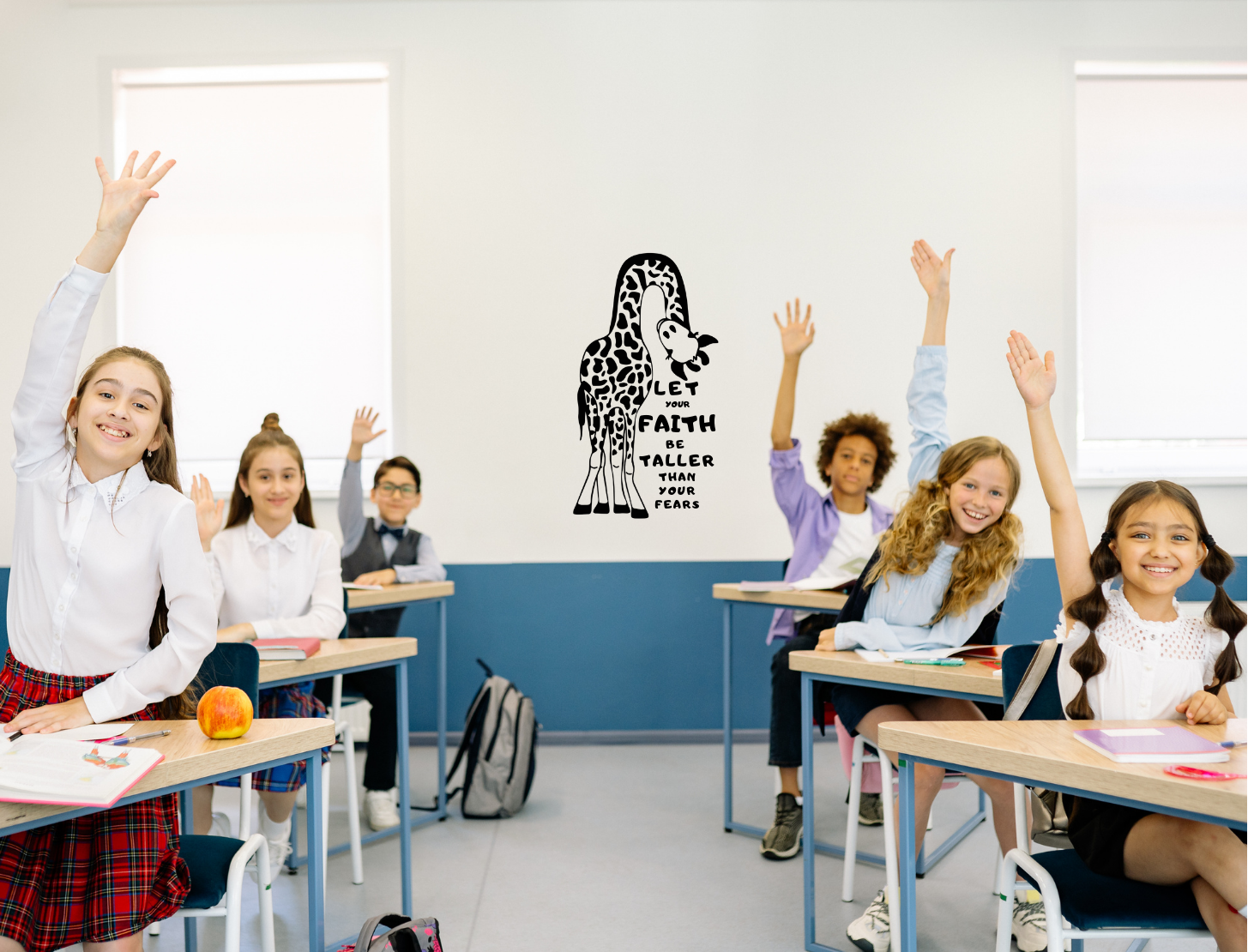 inspiring giraffe wall art: "let your faith be taller than your fears" 55 x 96cm inspiring giraffe wall art: "let your faith be taller than your fears" 55 x 96cm